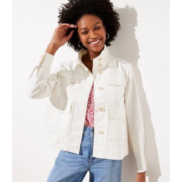 LOFT Jackets & Blazers - LOFT | Linen Blend Utility Jacket